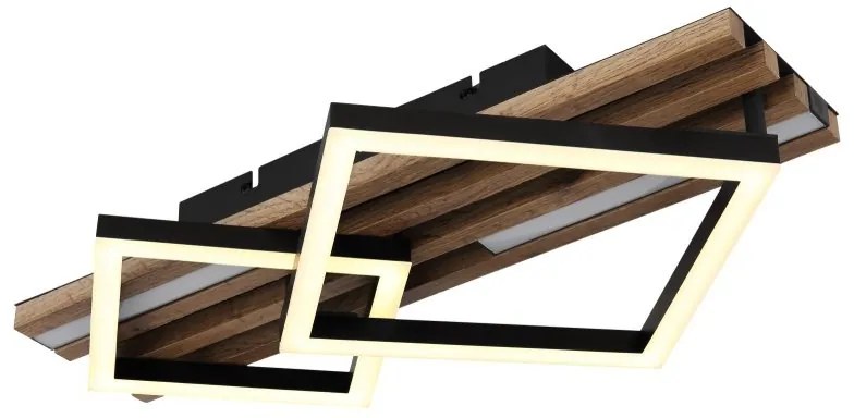 Plafoniera LED riflaj MDF cu efect de lemn OBRIEN