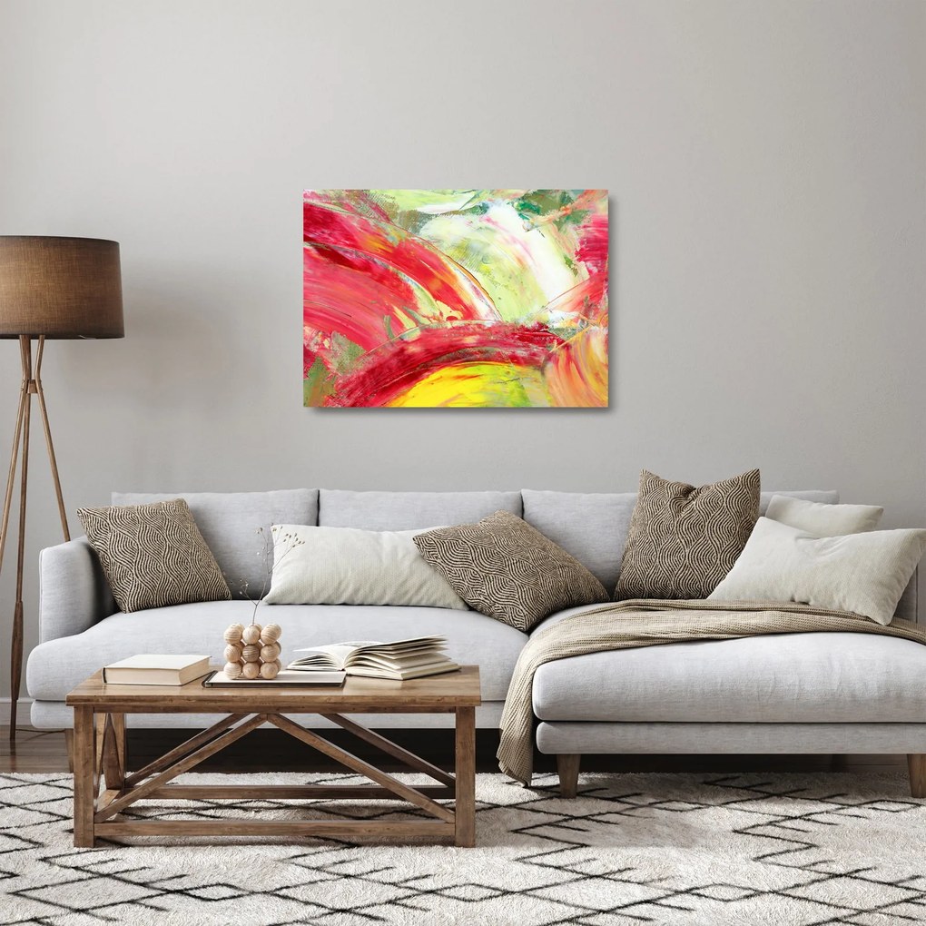 Tablou pe sticlă cu abstracție - pictura (70x50 cm)