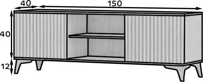 Comoda TV, 40x150x52 cm, Entsian, Eltap