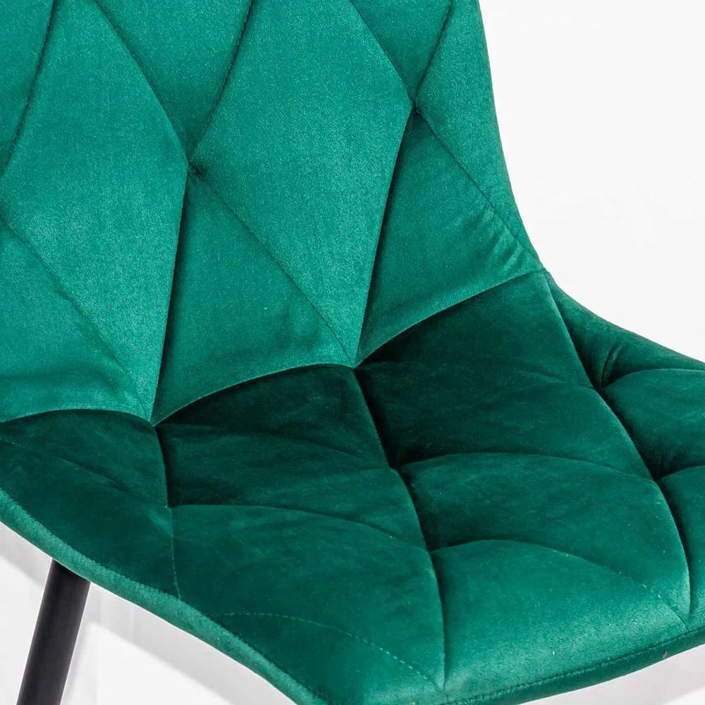 Scaun living din catifea cu cadru metalic BUC 210 verde