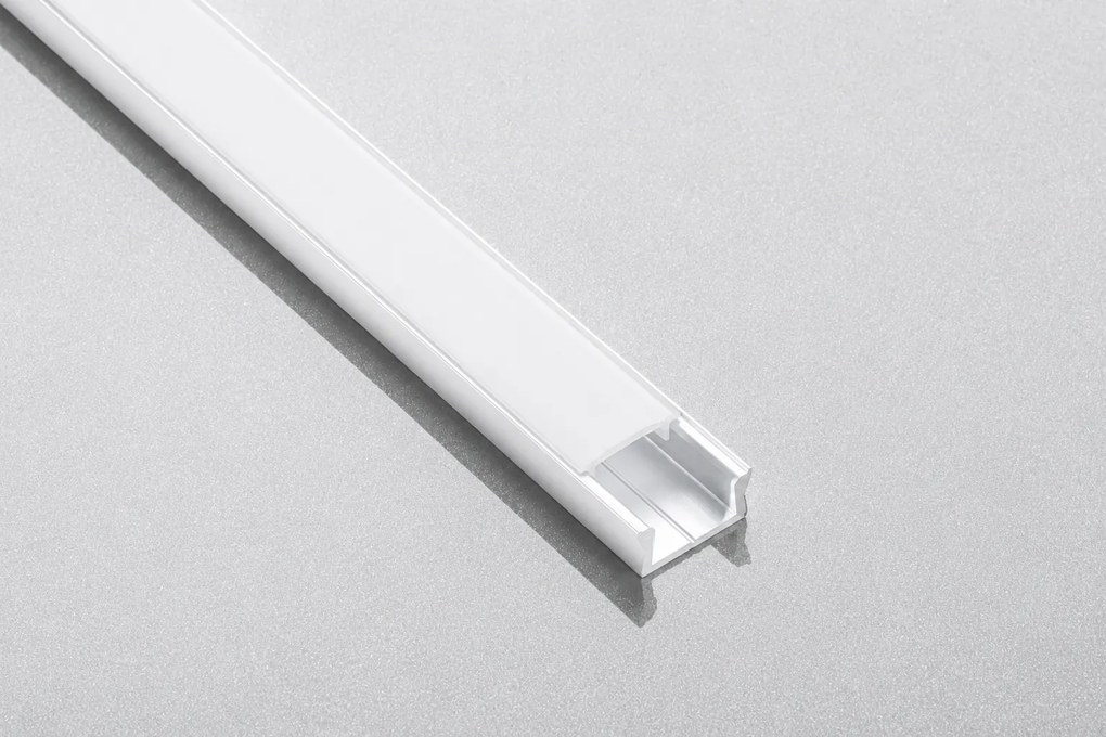 Set profil LED aplicat Glax Mini GTV, din aluminiu, alb, cu dispersor opac, 2 m L:2000 mm; l:14 mm; H:6 mm, Aluminiu, Alb/Opac, Glax Mini, 10 mm