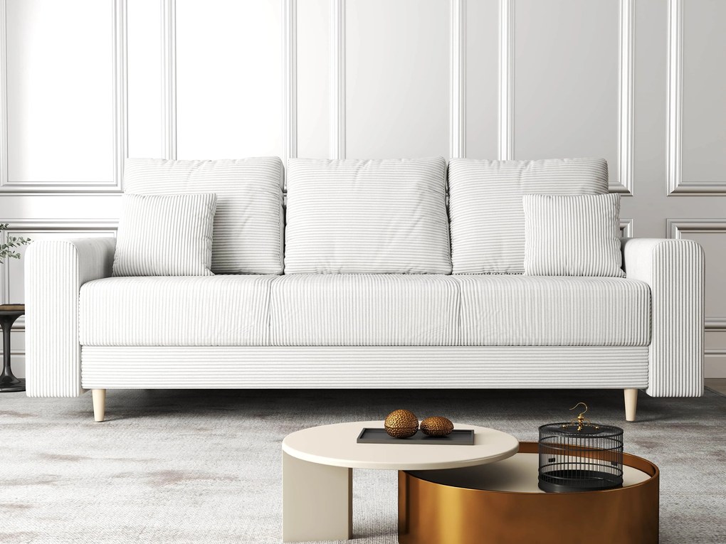 Canapea extensibilă dumonde cu ladă de depozitare si sezut confortabil din spuma high-density, Kronos Zoom Gri 210x100 cm