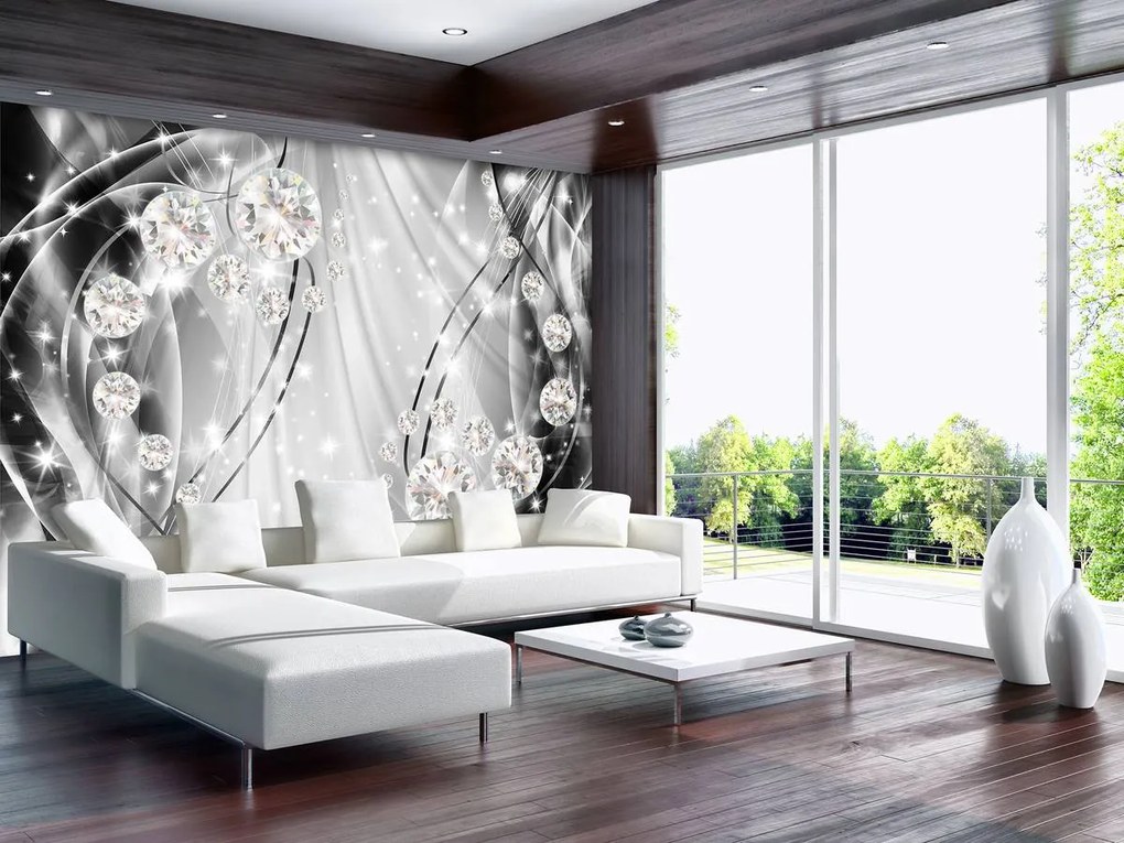 Fototapet - Abstract, diamante și argint (152,5x104 cm)