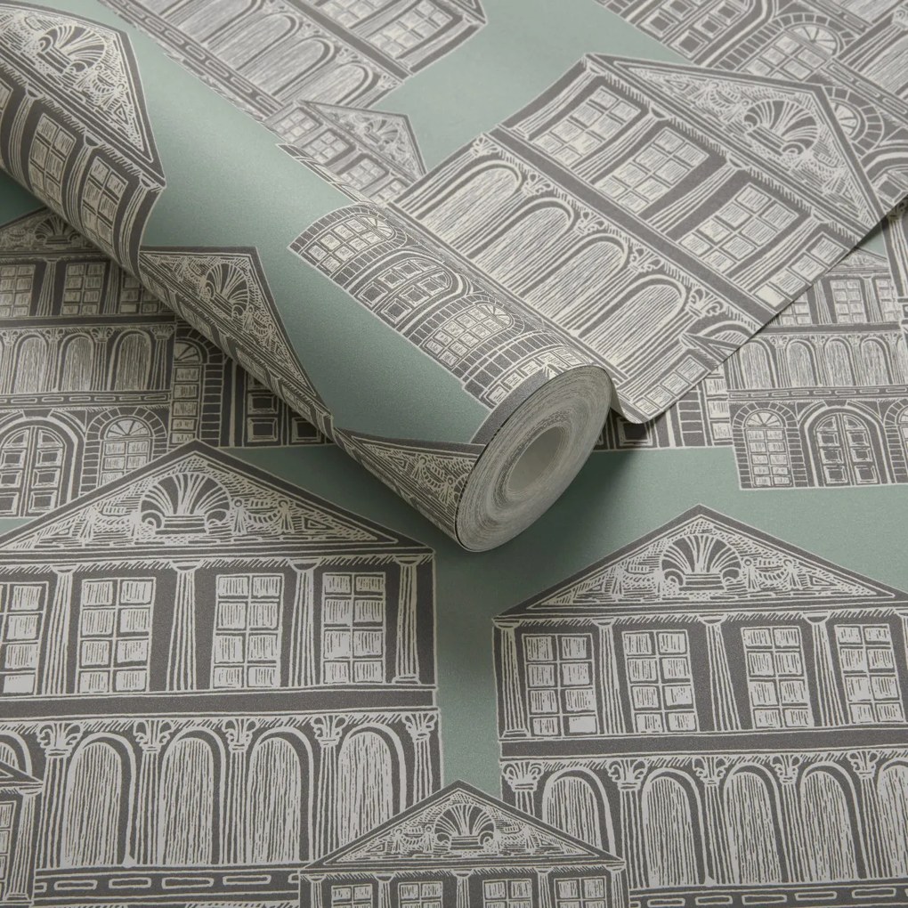 Tapet Maison, Neo Mint Green Luxury Patterned, 1838 Wallcoverings, 5.3mp / rola