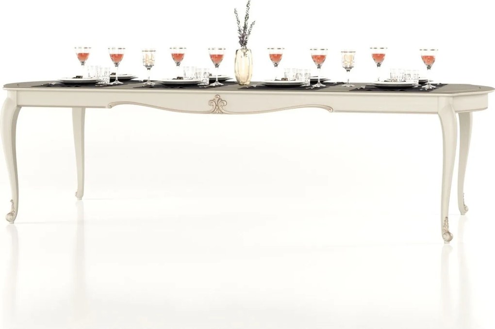 Masă lemn masiv Dining Celisea Pliabilă 2900 (+500) х 1100 х 790 - Ivoire