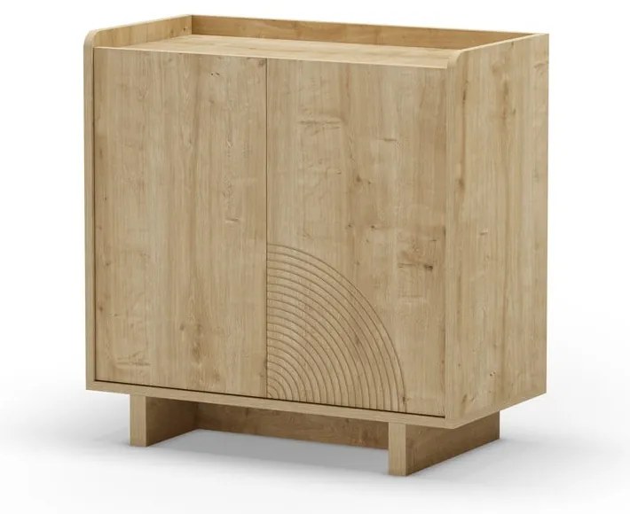 Dulap în culoare naturală cu aspect de lemn de stejar 80x80x40 cm Daira – Marckeric