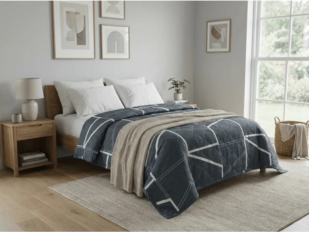 Pilota de vara GRIDON 140x200 cm, neagra