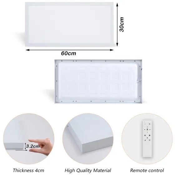 Brilagi - Corp de iluminat LED dimabil FRAME SMART, 30W, 230V, alb, IP44 + telecomandă