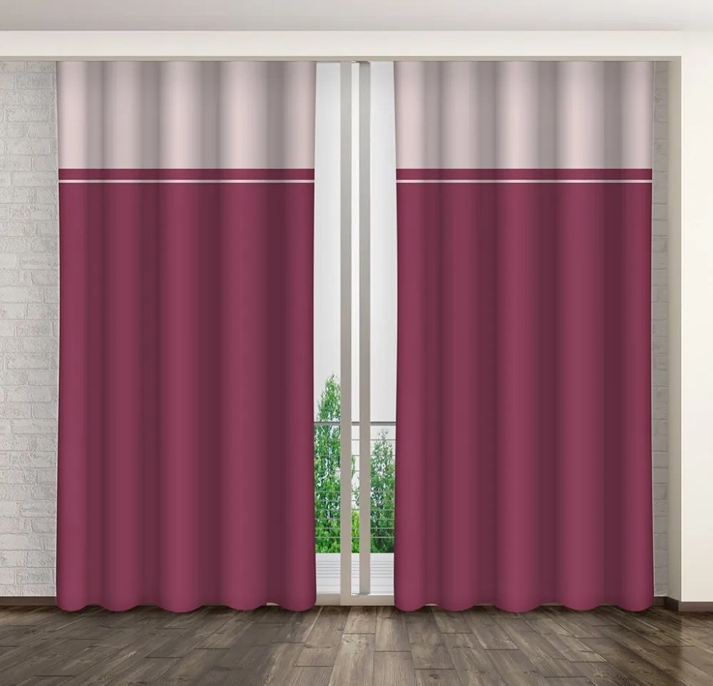 Draperii roz finisate Lungime: 270 cm