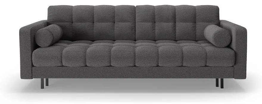 Canapea gri închis extensibilă, cu spațiu de depozitare cu tapițerie din țesătură bouclé 222 cm Bali – Cosmopolitan Design