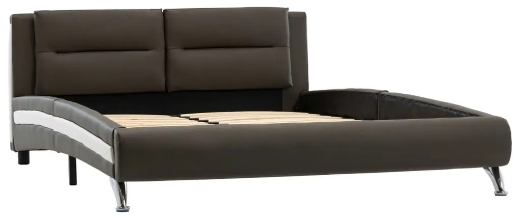 286849 vidaXL Cadru de pat, gri, 120 x 200 cm, piele ecologică