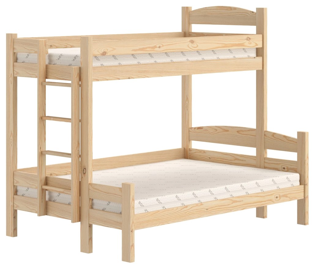 Pat supraetajat Lovic 90x200/120x200 cu sertare stânga - pin