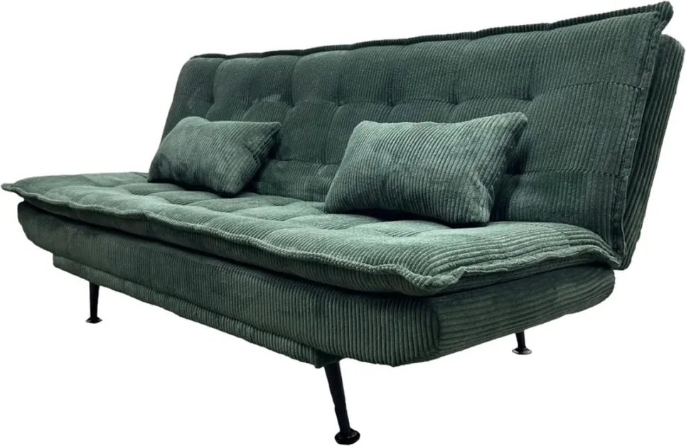Canapea extensibila, Catifea Raiata Verde JAZZ 195cm