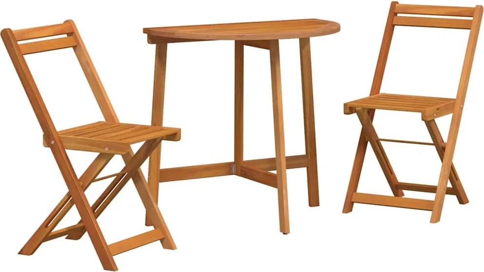 vidaXL Set bistro 3 pcs Ulei Natural Lemn Solid de Acacia