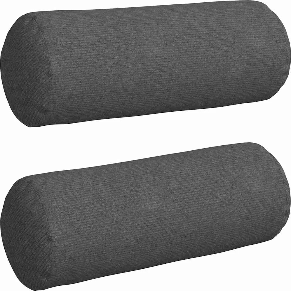 vidaXL Perne Bolster 2 pcs Gri închis Ø 25 x 70 cm
