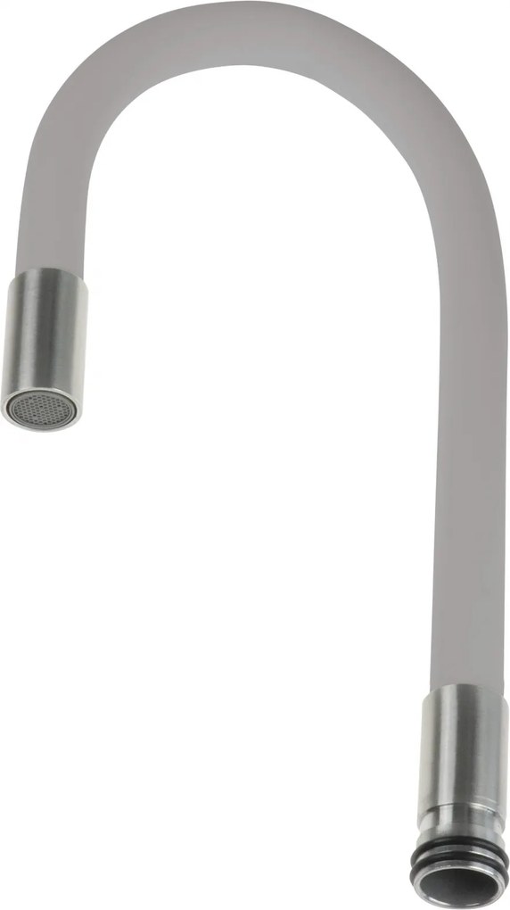 Pipa flexibila pentru baterie bucatarie, gri inox, Deante Luno