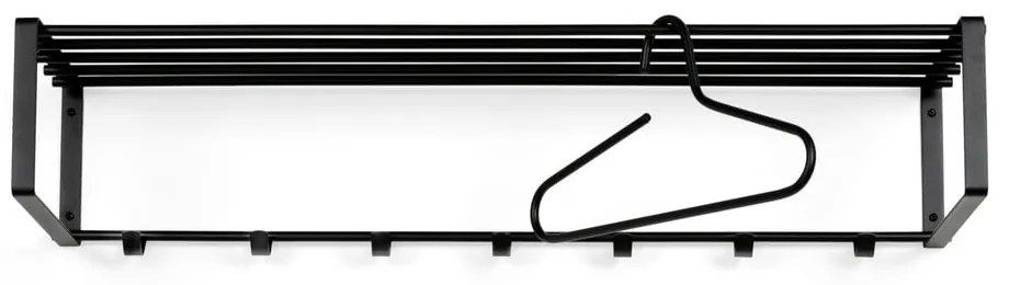 Cuier de perete negru cu raft din metal 100 cm Rex – Spinder Design