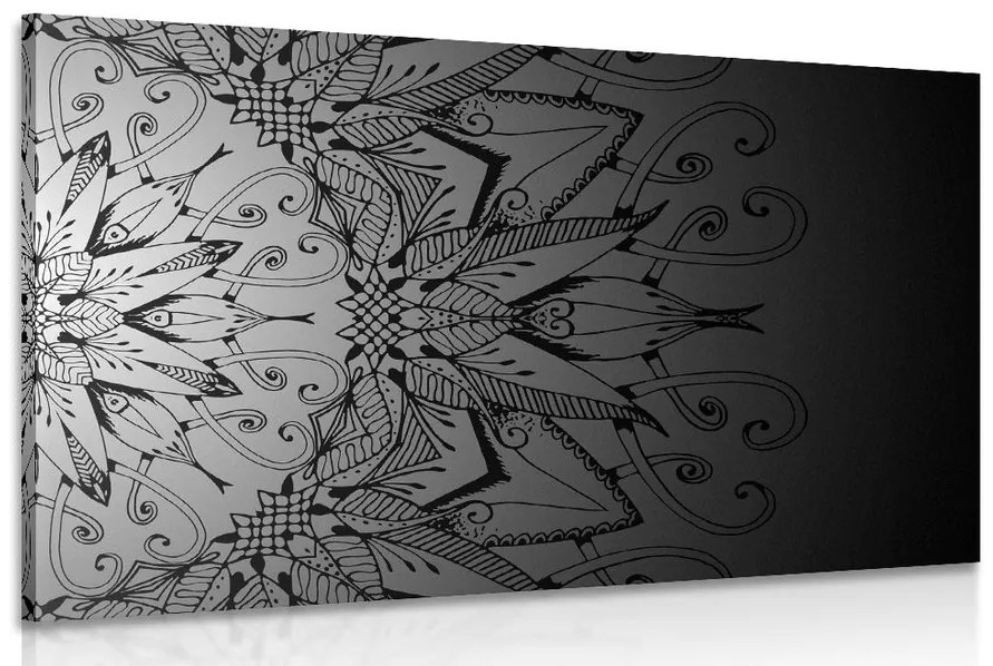 Tablou Mandala în design alb-negru