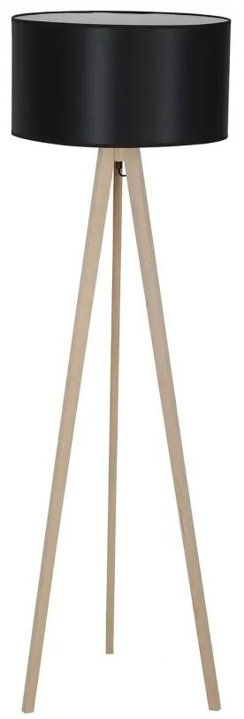 Lampadar cu trepied din lemn design modern Tripod negru