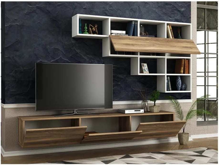 Set comodă TV și raft de perete Tera Home Damla