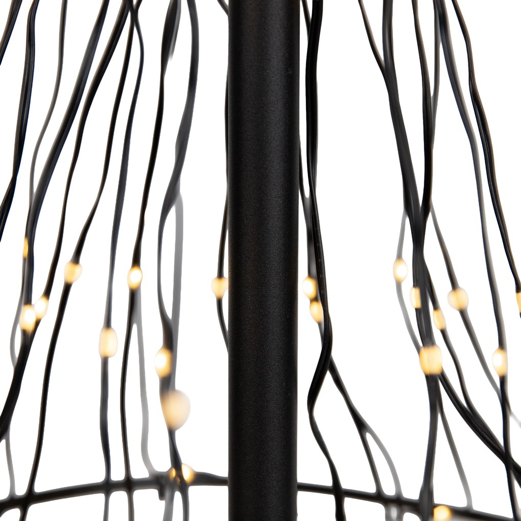 Lampă de podea de Crăciun neagră în formă de copac 150 cm, cu LED și timer IP44 - Ugoku