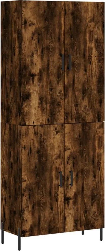 vidaXL Dulap înalt, stejar fumuriu, 69,5x34x180, lemn compozit
