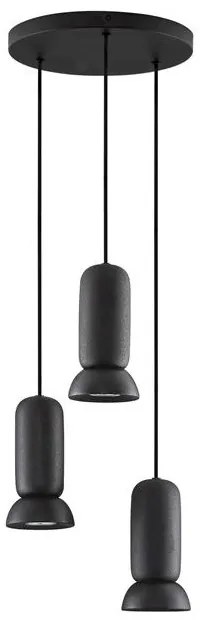 Lustra cu 3 pendule ceramica neagra PARLO