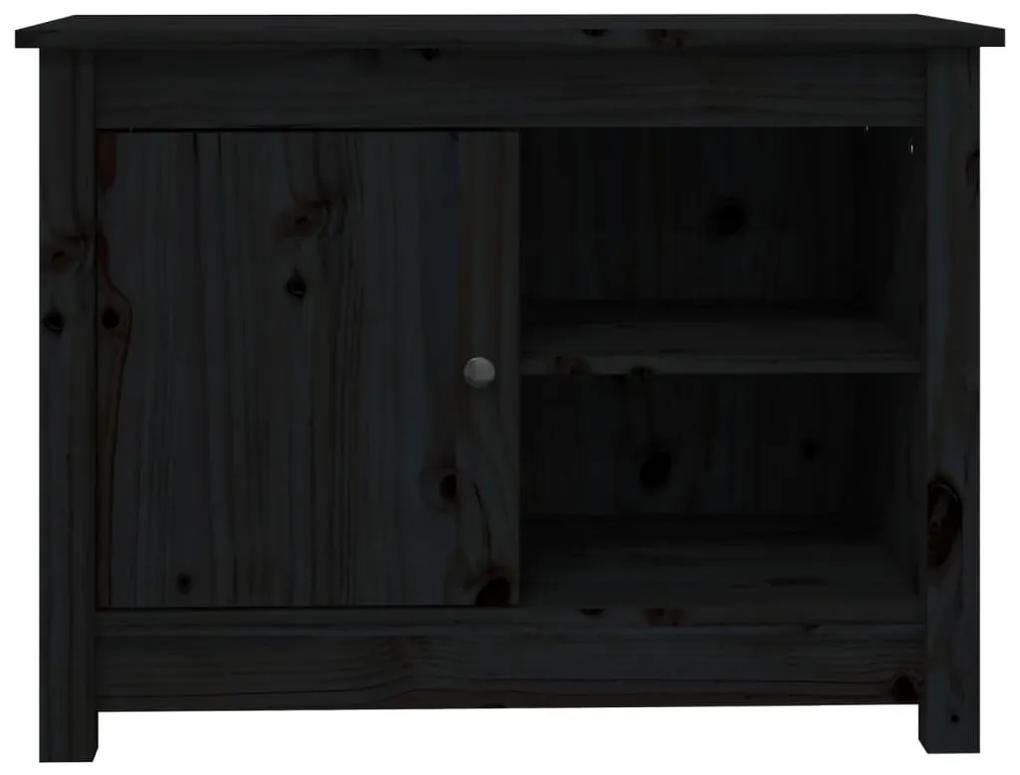 Comoda TV, negru, 70x36,5x52 cm, lemn masiv de pin Negru, 1