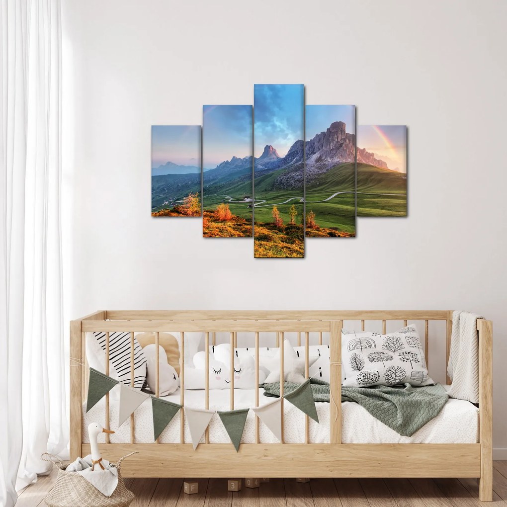 Tablou cu curcupeu deasupra stâncilor (150x105 cm)