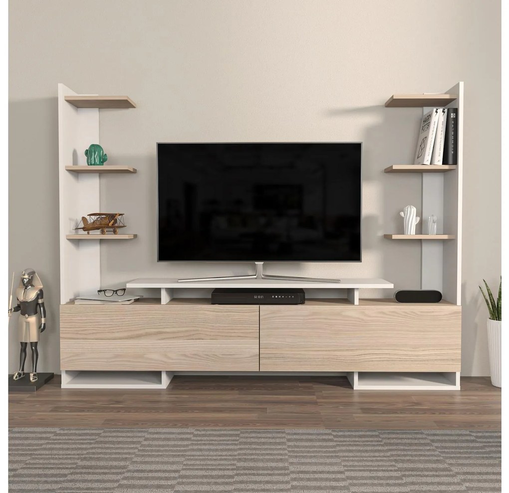 Mobilier living Avianne (alb + stejar). 1101399