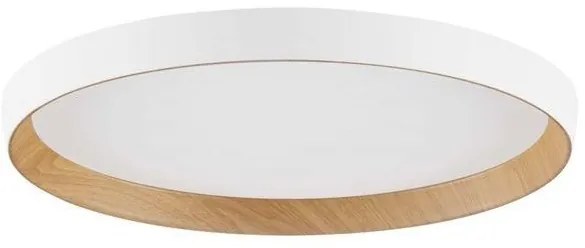 Plafoniera LED design decorativ VOMOS alb/lemn D-40cm