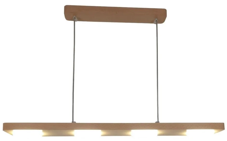 Lustra LED rustica fabricata manual din lemn OKIO 4L