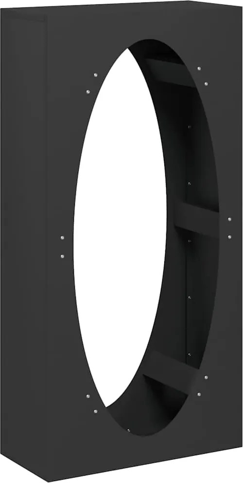 vidaXL Suport pentru lemne de foc negru Oțel laminat la rece