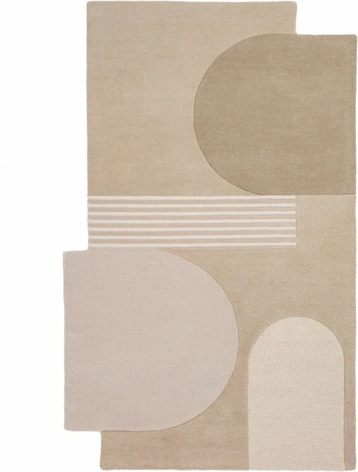 Covor în culoare naturală țesut manual din lână 120x180 cm Lozenge – Flair Rugs