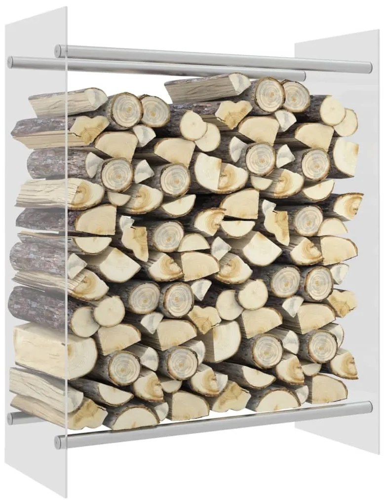 vidaXL Rastel lemne de foc transparent 80x35x100 cm sticlă securizată