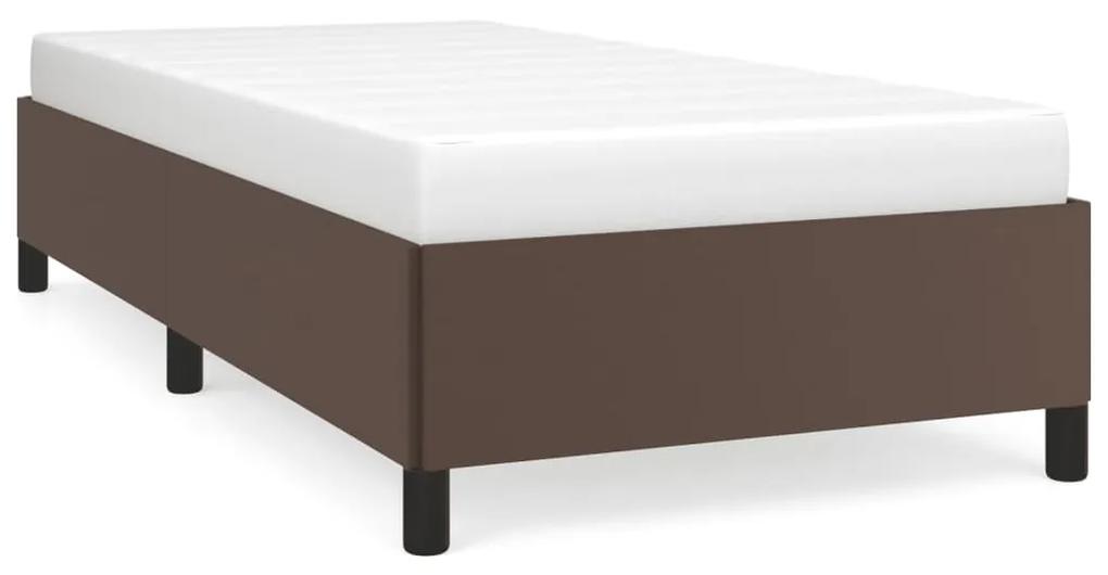 347218 vidaXL Cadru de pat, maro, 80x200 cm, piele ecologică