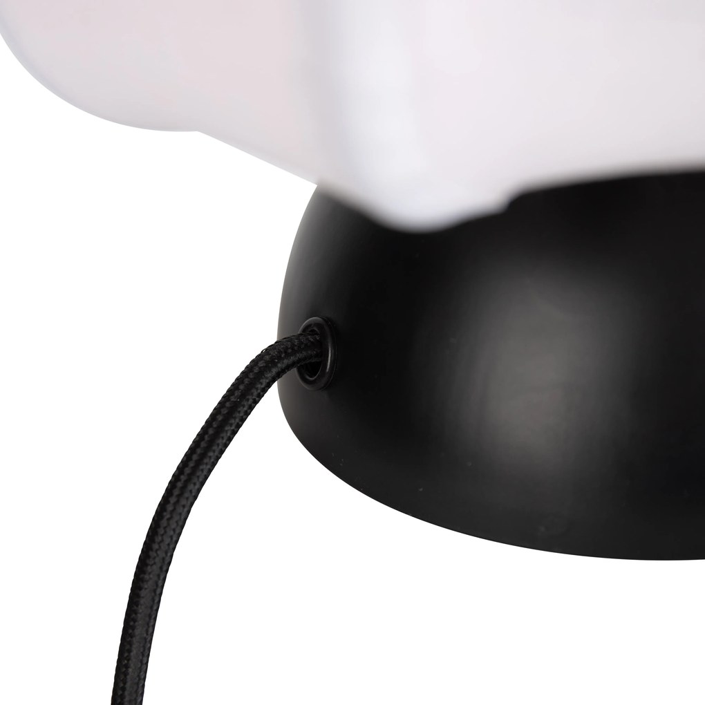 Lampă de masă Japandi neagră cu abajur alb - Nori