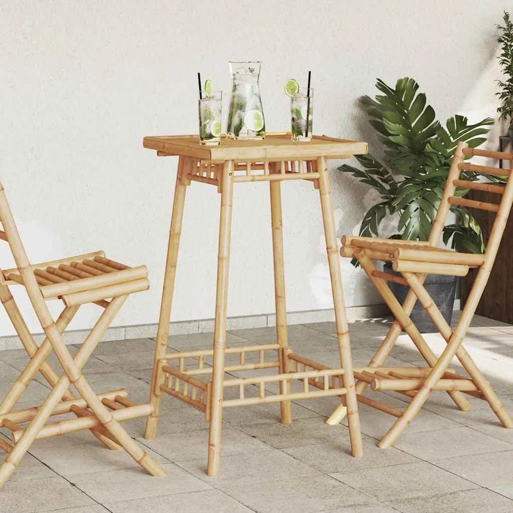 vidaXL Masă de bar de exterior pătrată 55x55x100 cm bambus