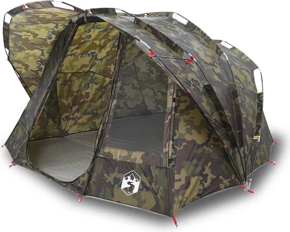 vidaXL Cort de pescuit pentru 5 persoane, camuflaj, impermeabil