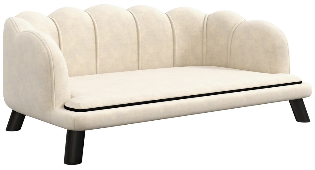 PawHut Canapea câine pat pentru câine pisică design contemporan sub formă de scoică dim. 98L x 60l x 35H cm pernă pufoasă catifea verde | Aosom Romania