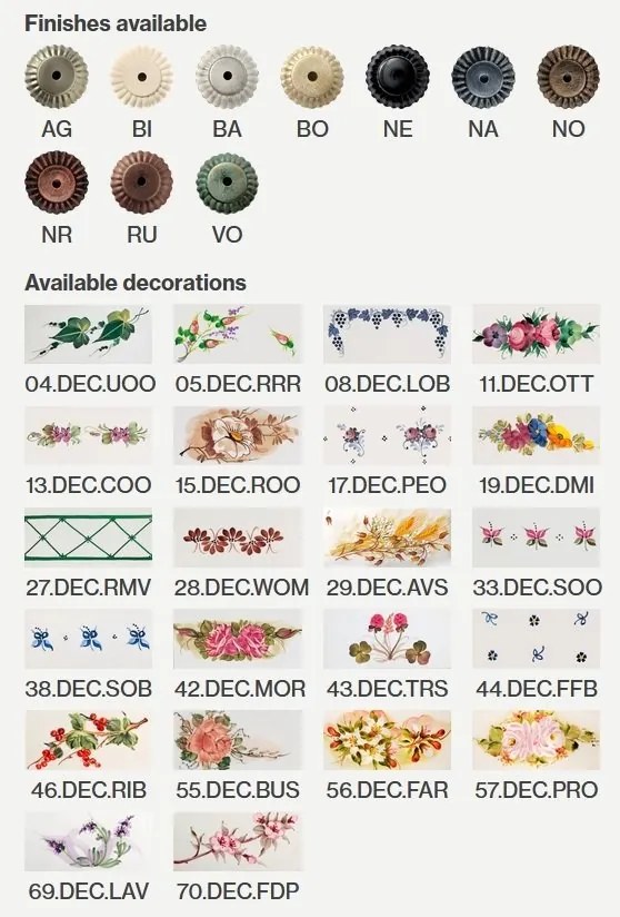 Veioza design clasic cu decor ceramic realizat manual FERRARA