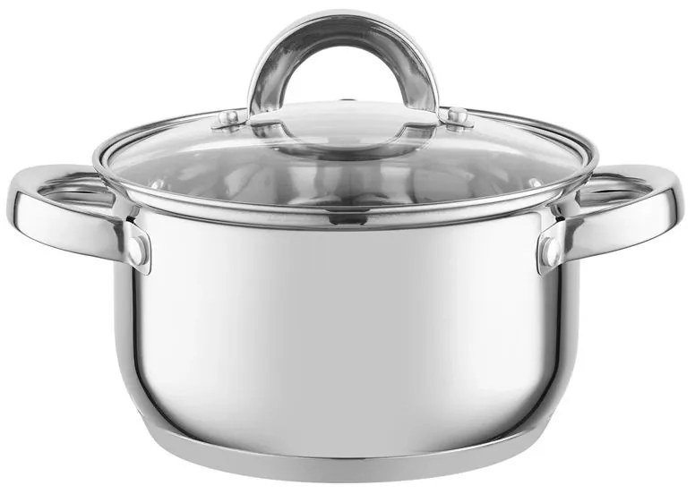 Set Vase Gătit din Inox, 12 Piese, Capacități 7 - 1.6 Litri, Bază 3 Straturi (Inducție), Capace din Inox