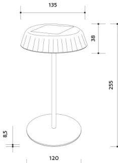 Lampă de masă LED solară reîncărcabilă, reglabilă VIVIEN, 3W/5V, 2700K, IP54, negru