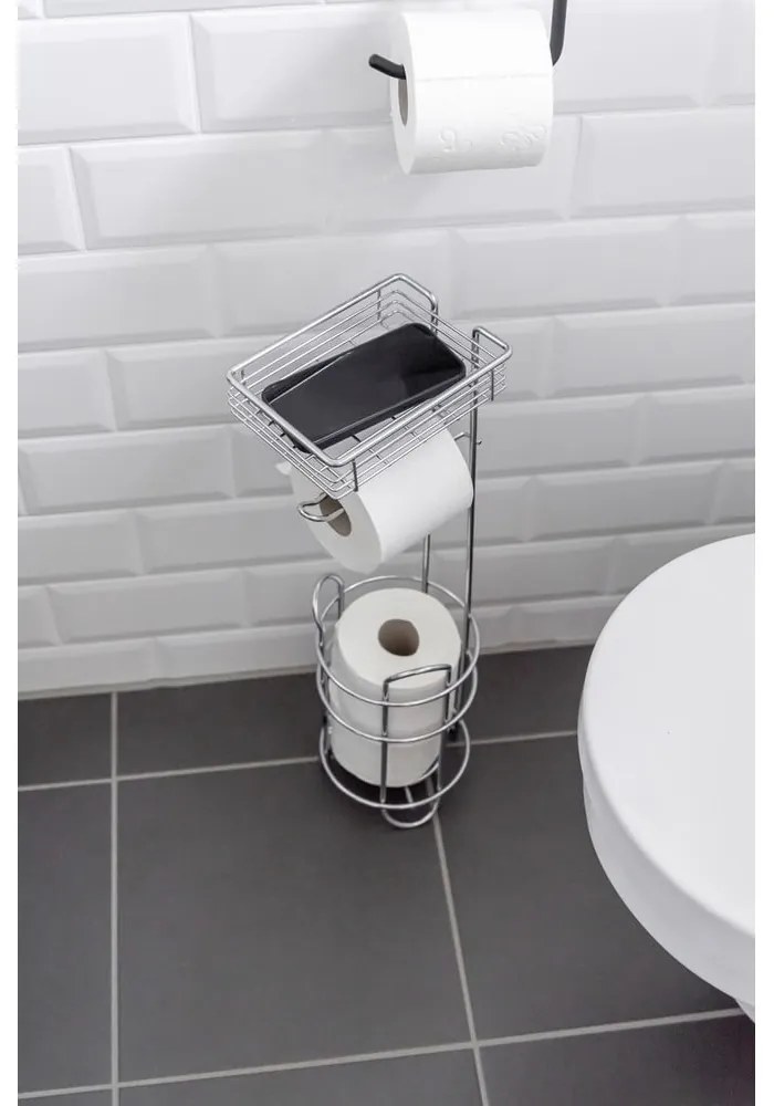 Suport pentru hârtie igienică argintiu din oțel cromat – Wenko