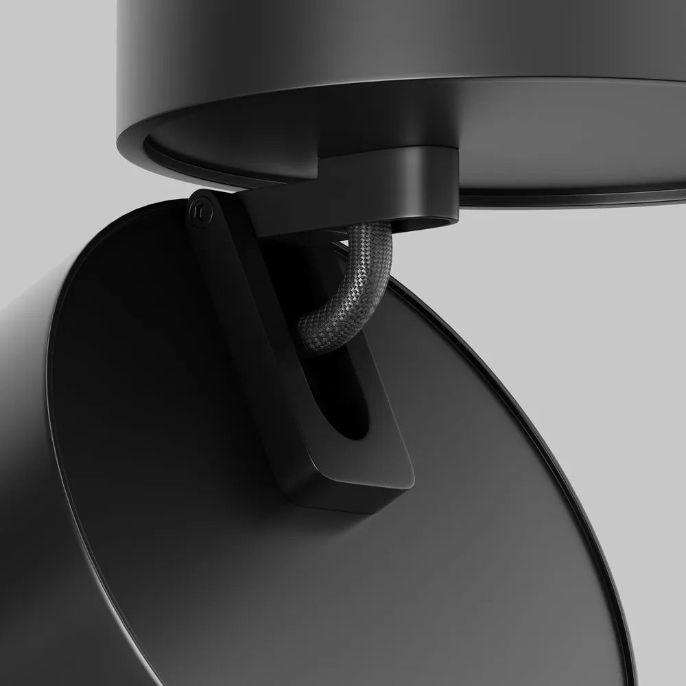 Spot aplicat directionabil LED Lens negru 3000K 12W