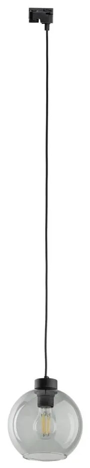 Lustră pe cablu pentru sistem de șină CUBUS 1xE27/15W/230V negru/negru fumuriu