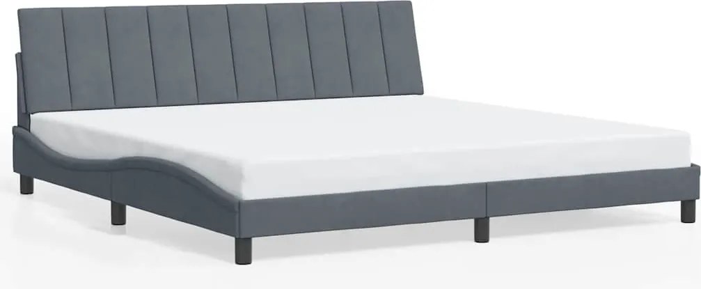 vidaXL Cadru de pat fără saltea, Hanko, gri închis, 200x200 cm, catifea