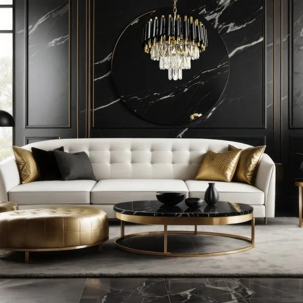 Lustră pe lanț CRISTAL 5xE14/40W/230V auriu/negru