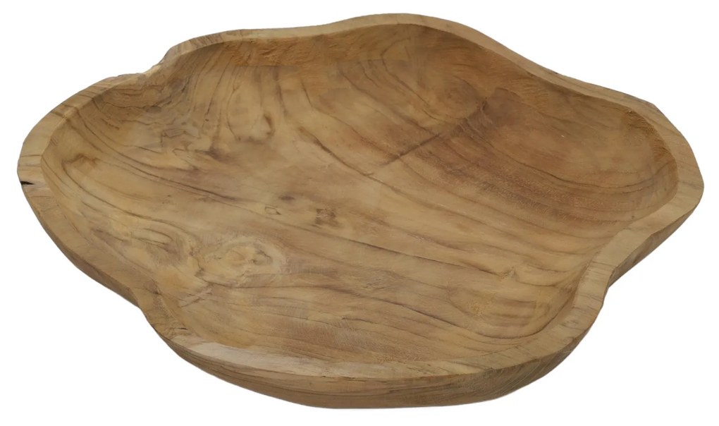 Fructiera decorativa din lemn de tec, 35x30x4 cm