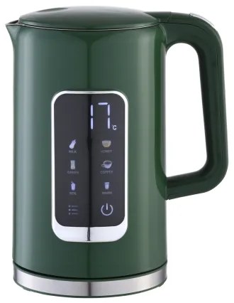 Fierbător de apă cu afișaj LCD 1,7 l 2200W/230V verde + cană de voiaj 450 ml